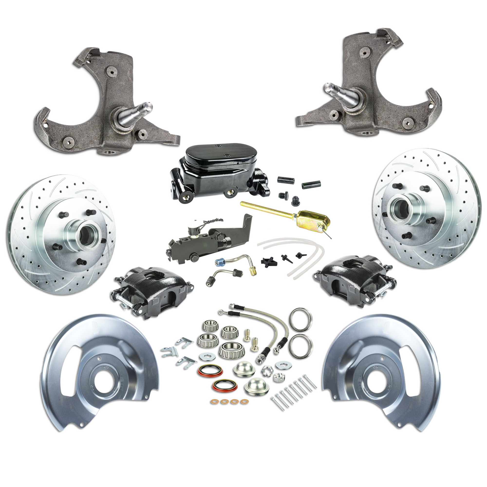 The Right Stuff 60-62 Chevy/GMC Truck & Sub, Std Front Disc Brake Kit, Blk Calipers Blk Upper - (TSD6015BY)