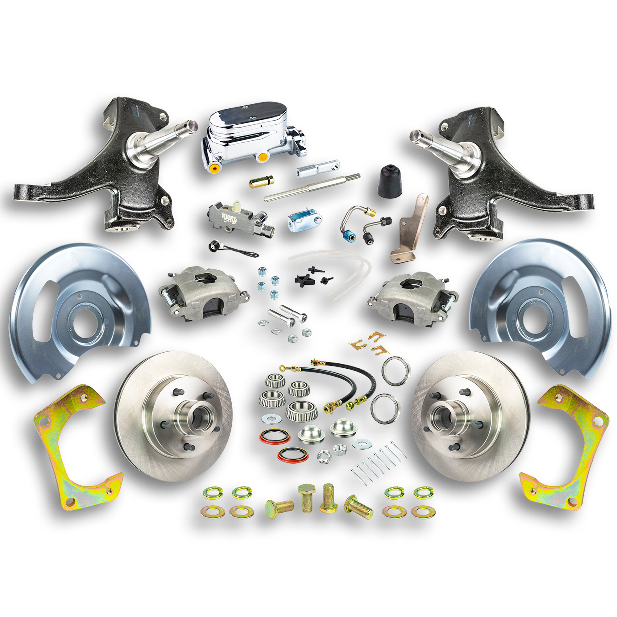The Right Stuff 60-62 GM Truck & Suburban, 2" Drop, Manual Front Disc Brake Kit Chrome Upper - (TSD6015DX)