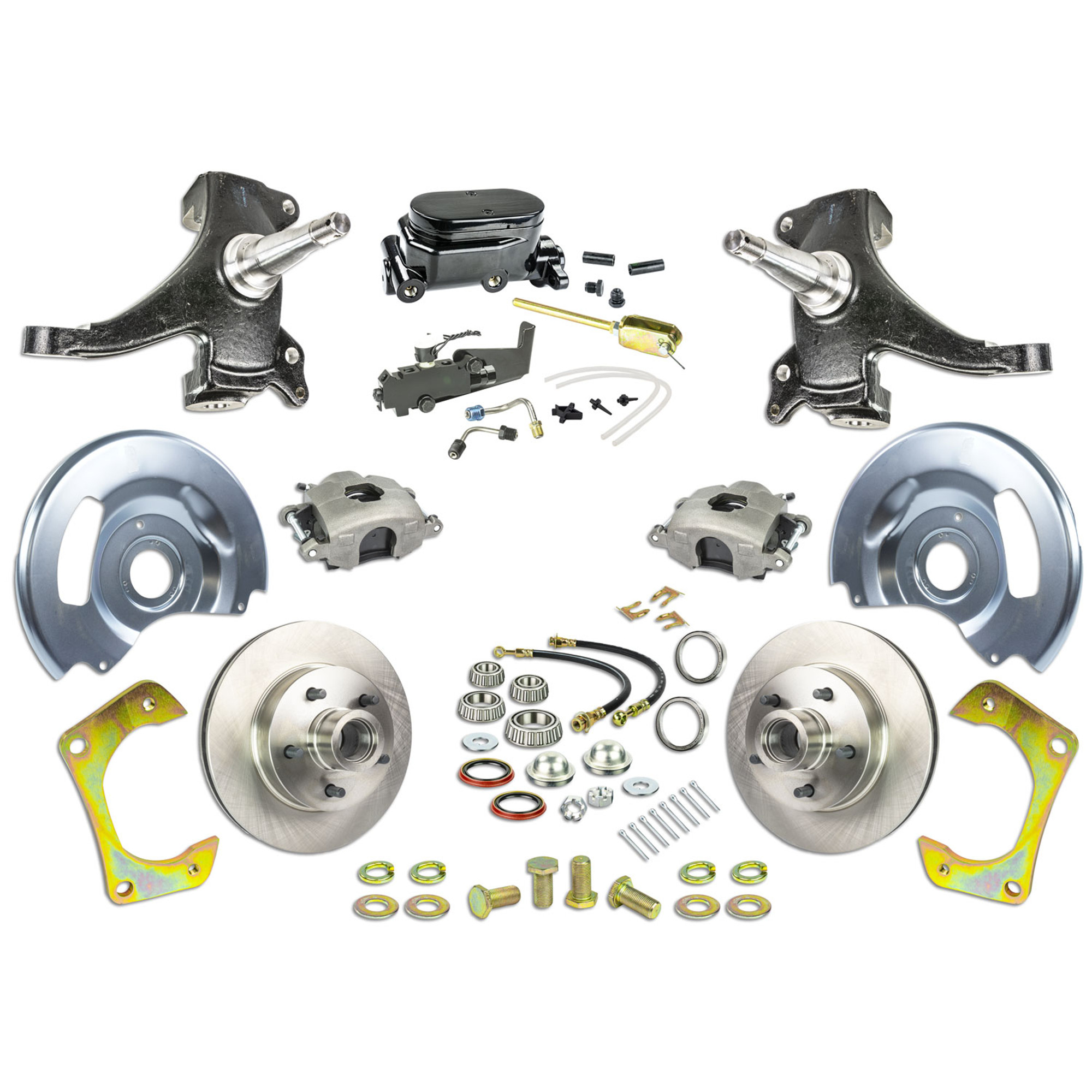 The Right Stuff 1960-1962 GM Truck & Suburban, 2" Drop, Manual Front Disc Brake Kit, Black Upper - (TSD6015DY)