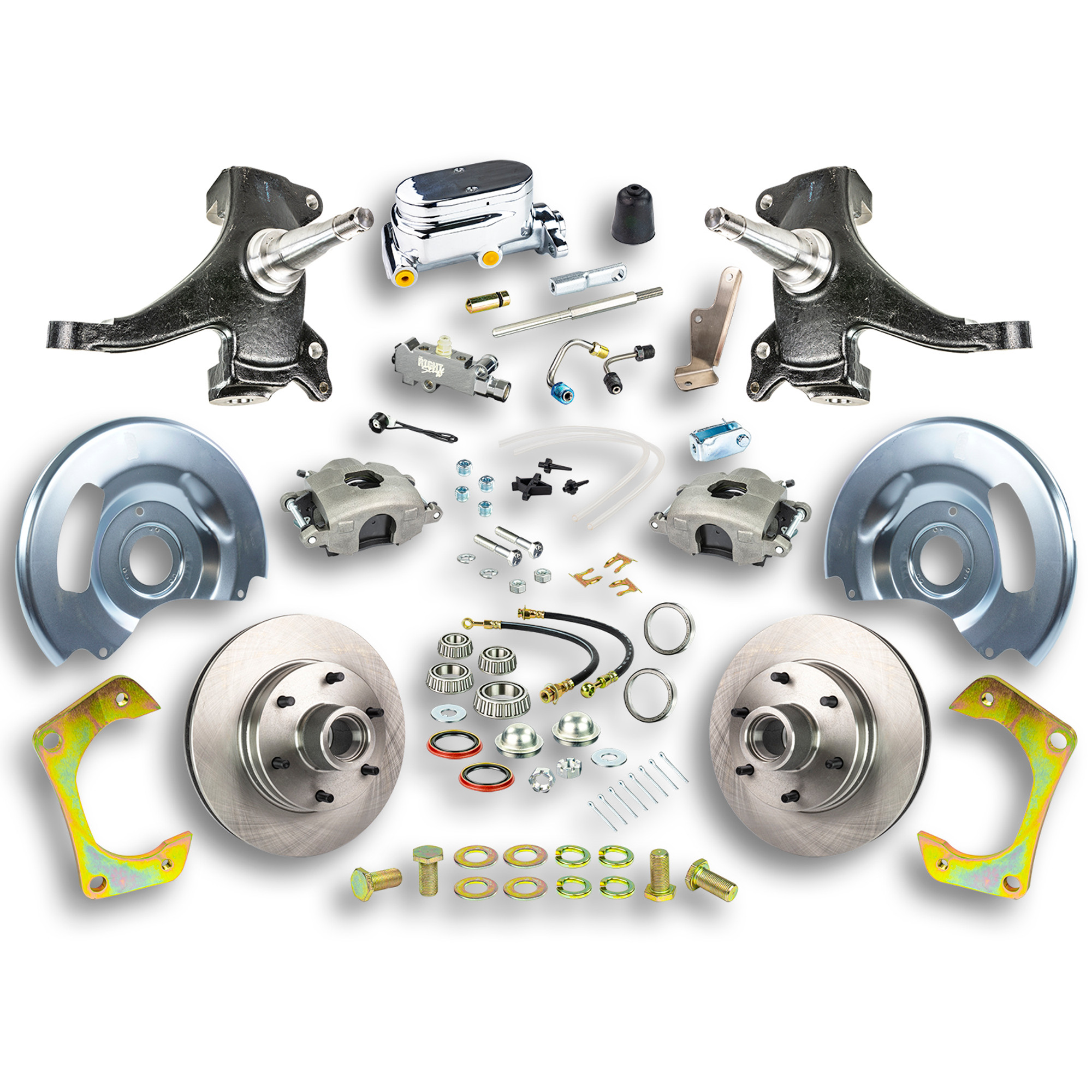The Right Stuff 60-62 GM Truck & Suburban, 2" Drop, Manual Front Disc Brake Kit Chrome Upper - (TSD6016DX)