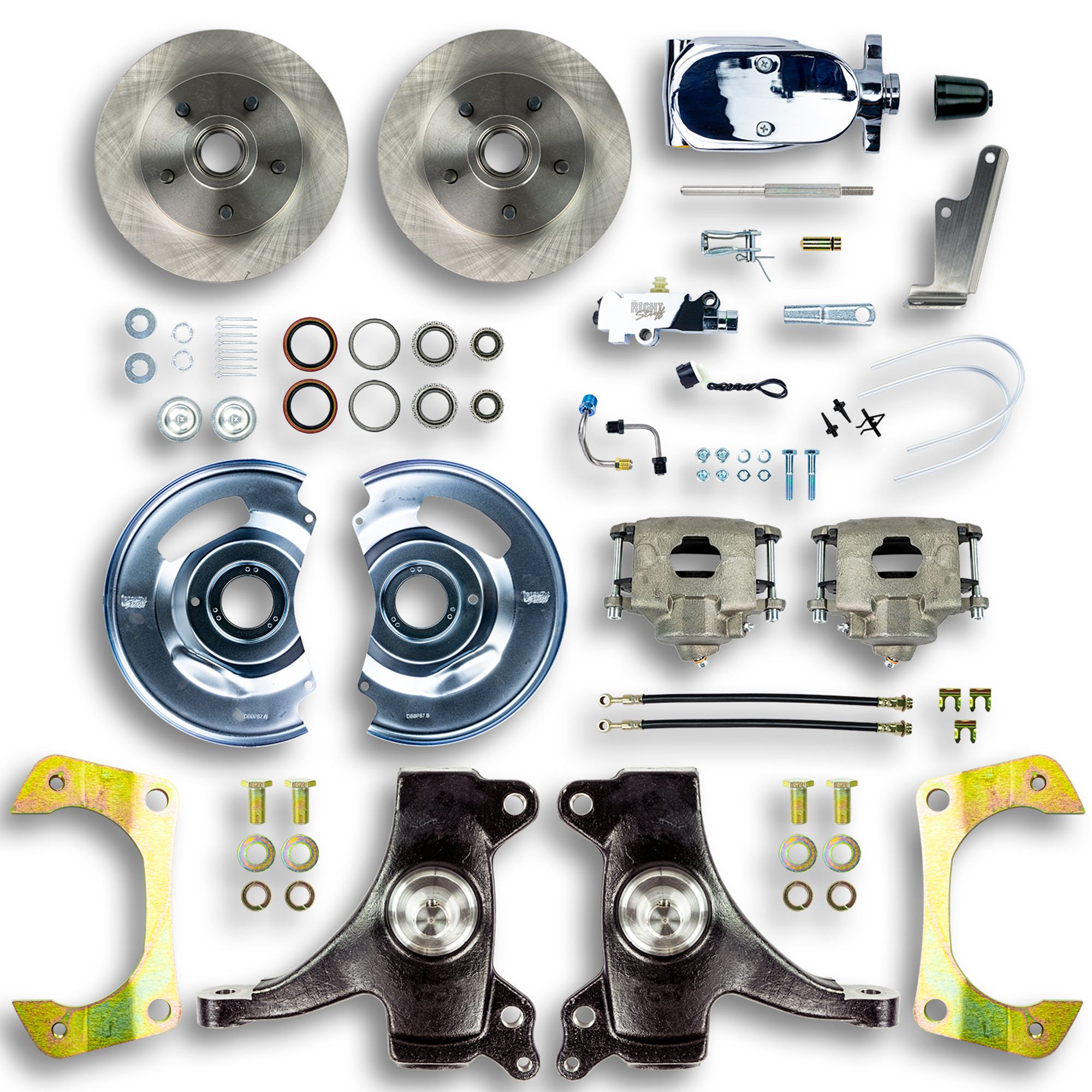 The Right Stuff 63-70 GM Truck & Suburban, 2" Drop, Manual Front Disc Brake Kit, Chrome Upper - (TSD6315DX)