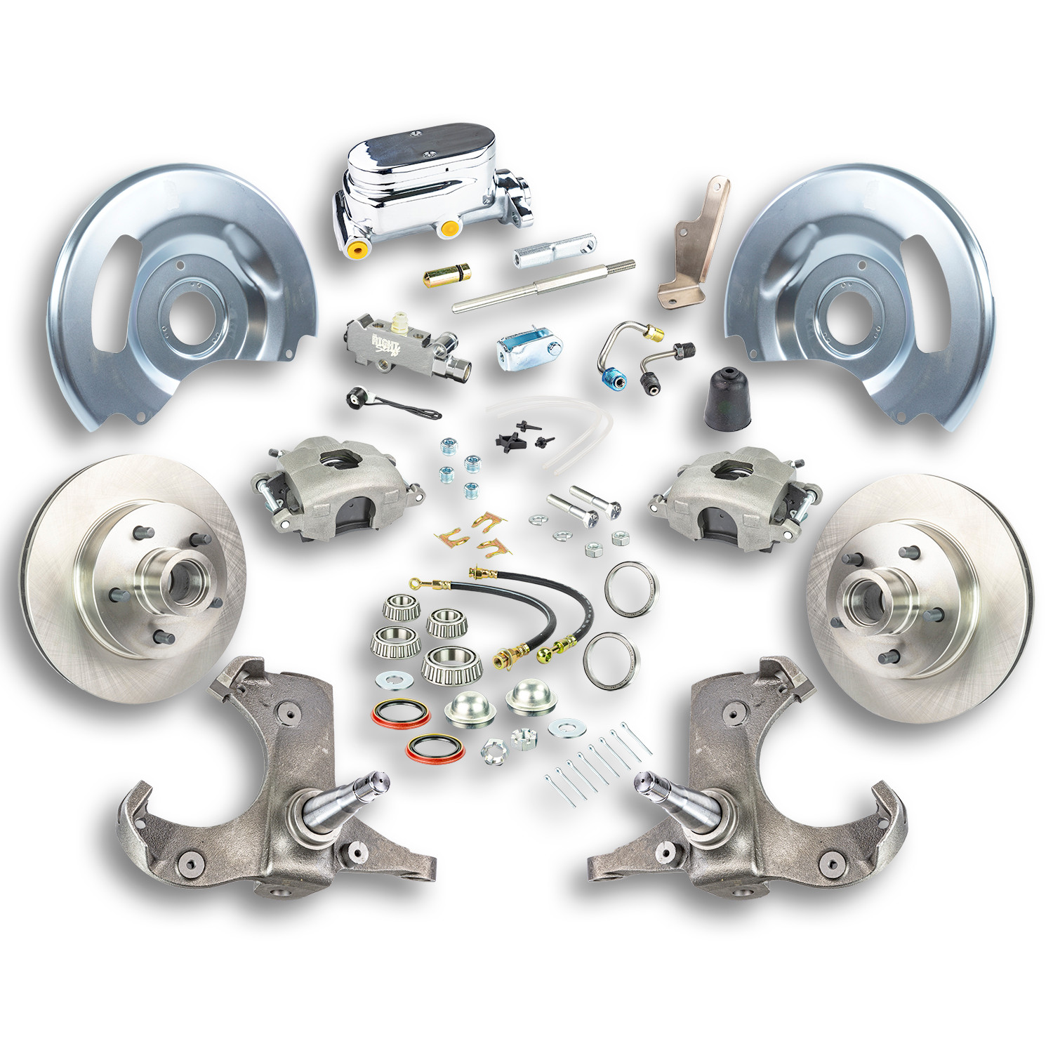 The Right Stuff 63-70 Chevy/GMC Truck & Suburban, Manual Front Disc Brake Kit, Chrome Upper - (TSD6315X)