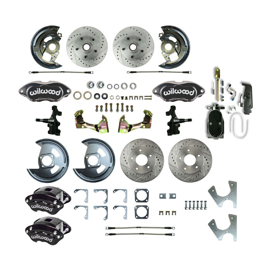 The Right Stuff 1969-1974 Nova w/Staggered Shocks Performance Series 2" Drop 4-Wheel Disc Brake Conversion - (AFXSD25D-PN)
