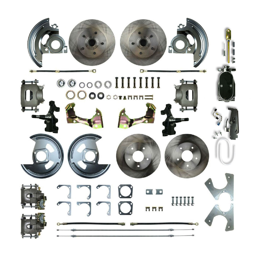 The Right Stuff 1964-1967 Malibu 2" Drop Show N Go 4-Wheel Manual Disc Brake Conversion - (AFXSD41D-PML)