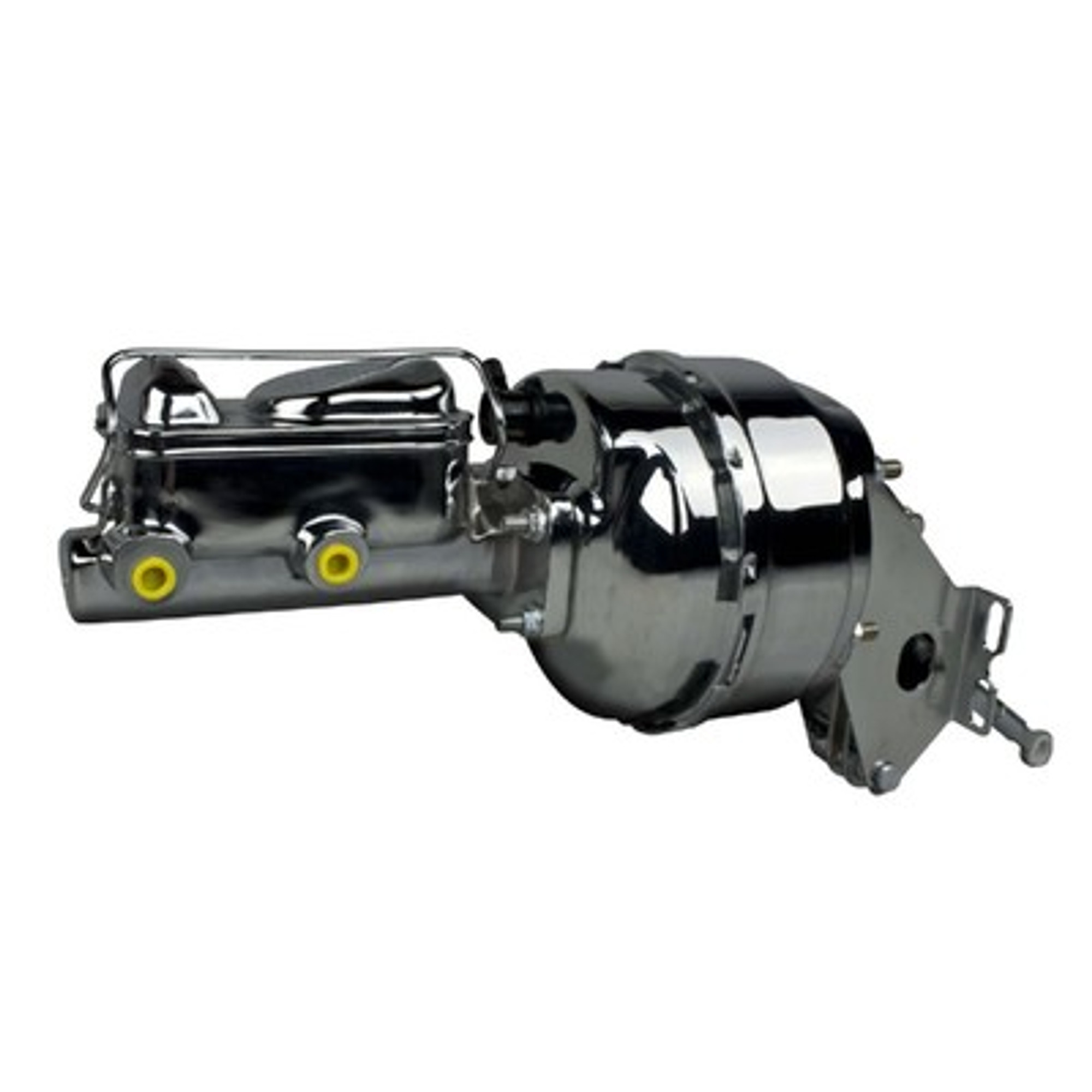 The Right Stuff Mopar A/B/E-Body w/4 Wheel Disc, 8" Dual Diaphragm Booster w/15/16" Bore Master Cylinder, Chrome - (J800115)