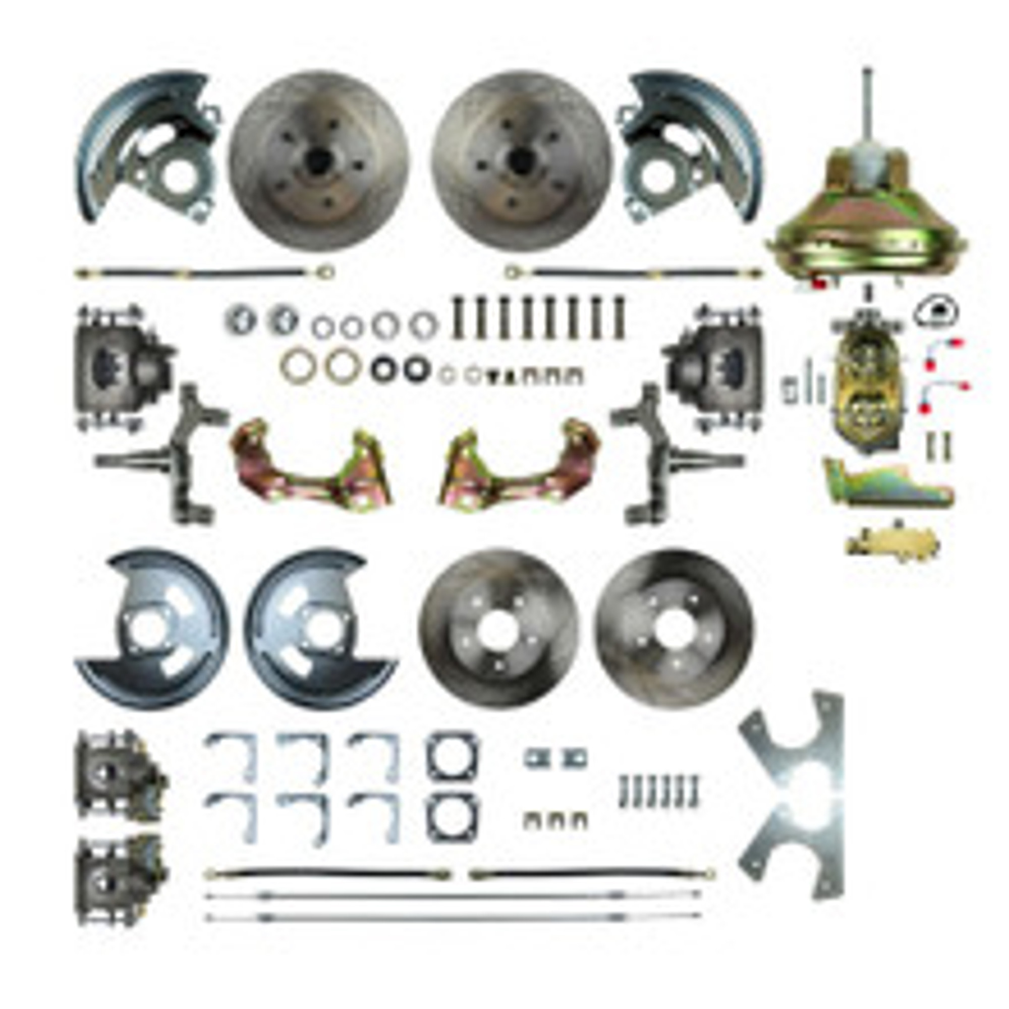 The Right Stuff 67 Camaro Non-Staggered 2" Drop 4 Wheel Power Disc Brake Conversion Kit - (AFXDC42D-P)