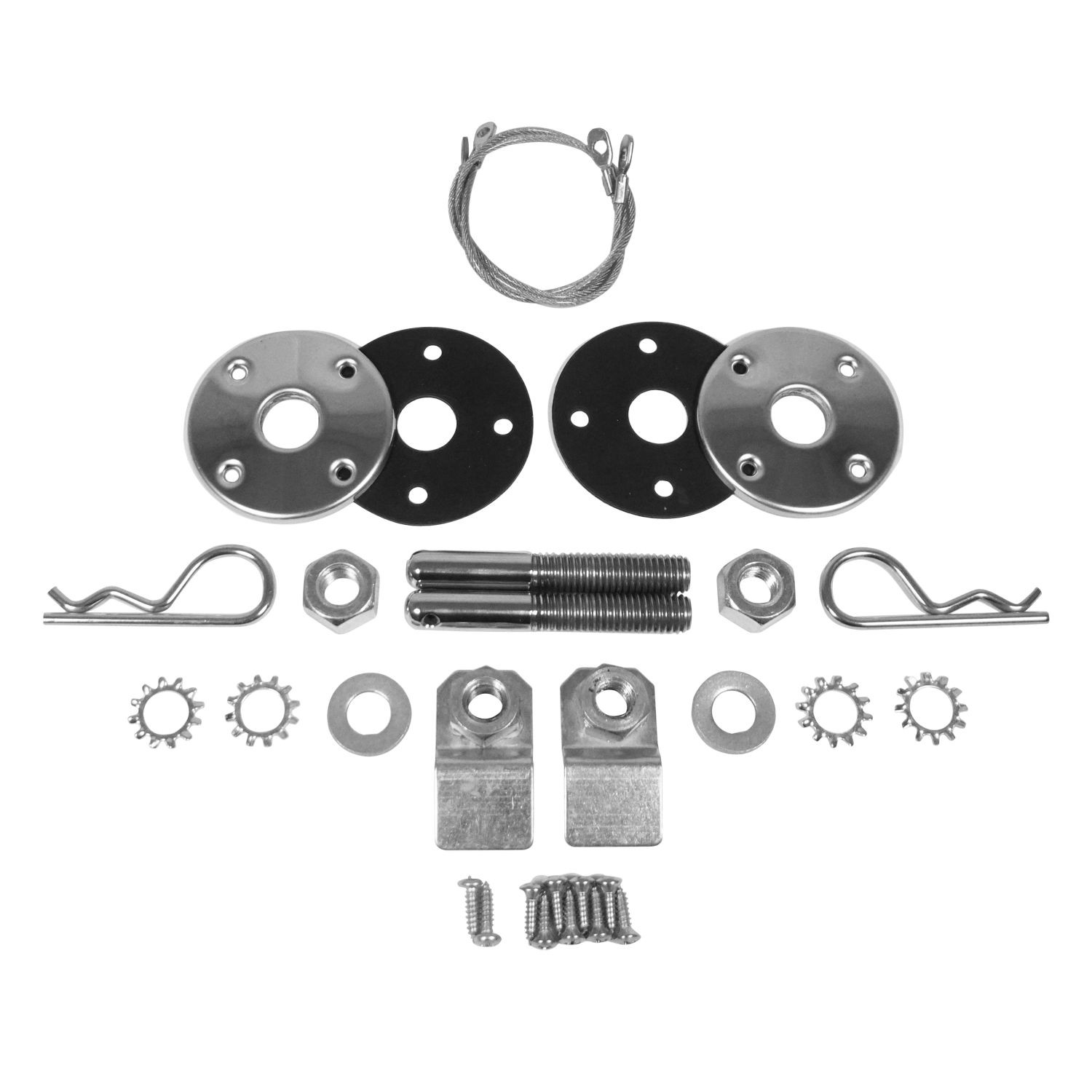 Trim Parts 1970-1971 Duster/Scamp Licensed Mopar, 13" Stainless Steel Hood Pin Kit - (MPHP113KS)