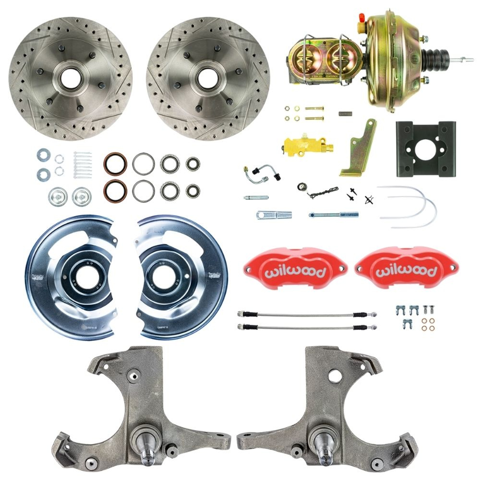 The Right Stuff 1963-66 Chevy Truck, Power Disc Brake Conversion Kit, Red Wilwood Calipers - (TDC6326ZP)