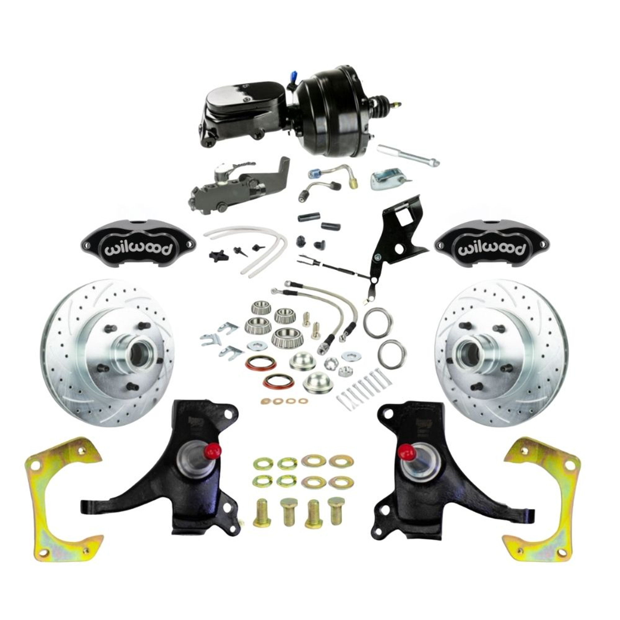 The Right Stuff 1971-72 GM C10/15 Truck, 2" Drop, Power Front Disc Kit, Black Wilwood Calipers - (TDC7125DBYP)