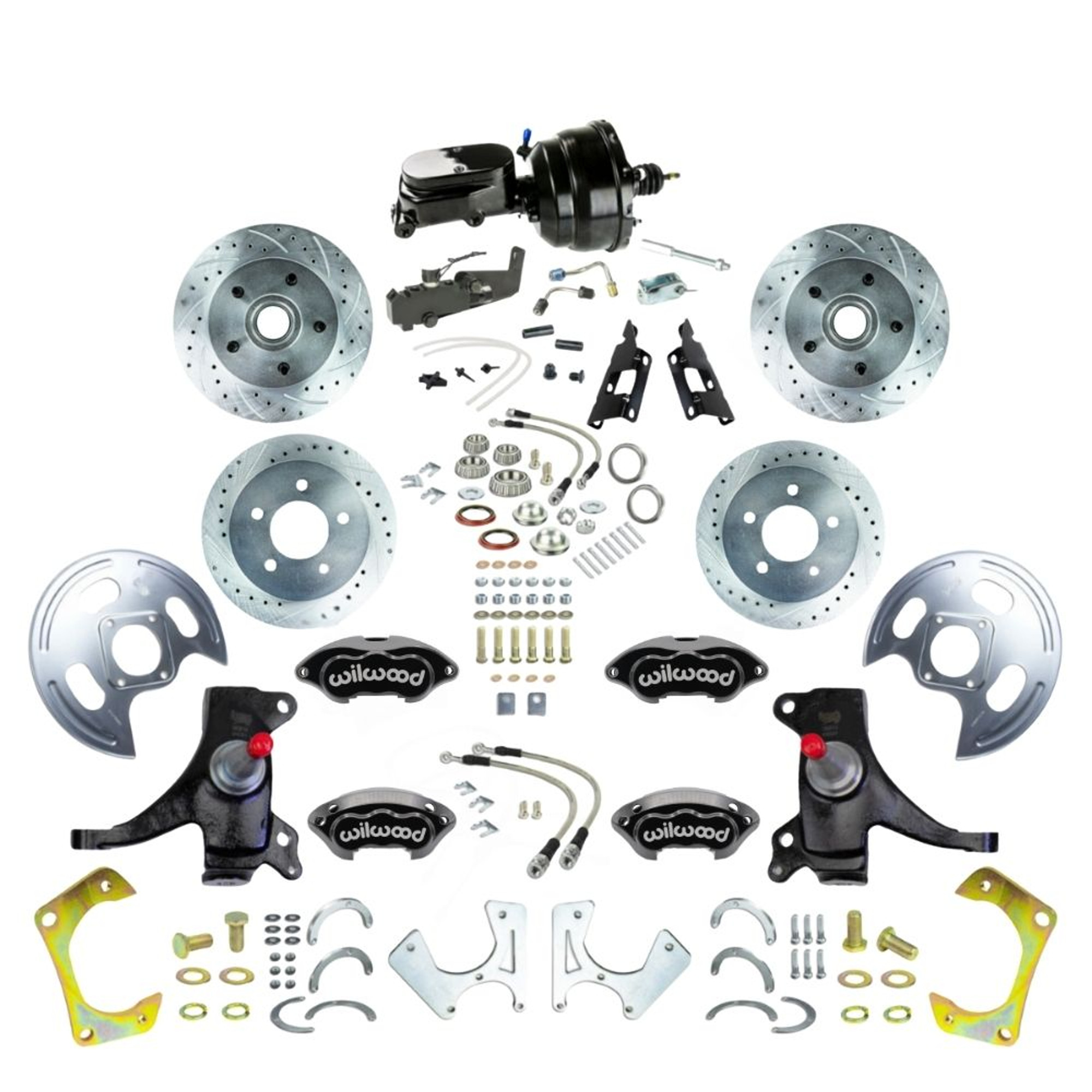 The Right Stuff 73-87 GM C10 Truck 2" Drop Power 4-Wheel Disc Black Wilwood Calipers Black Upper - (TDC7355DBYP)