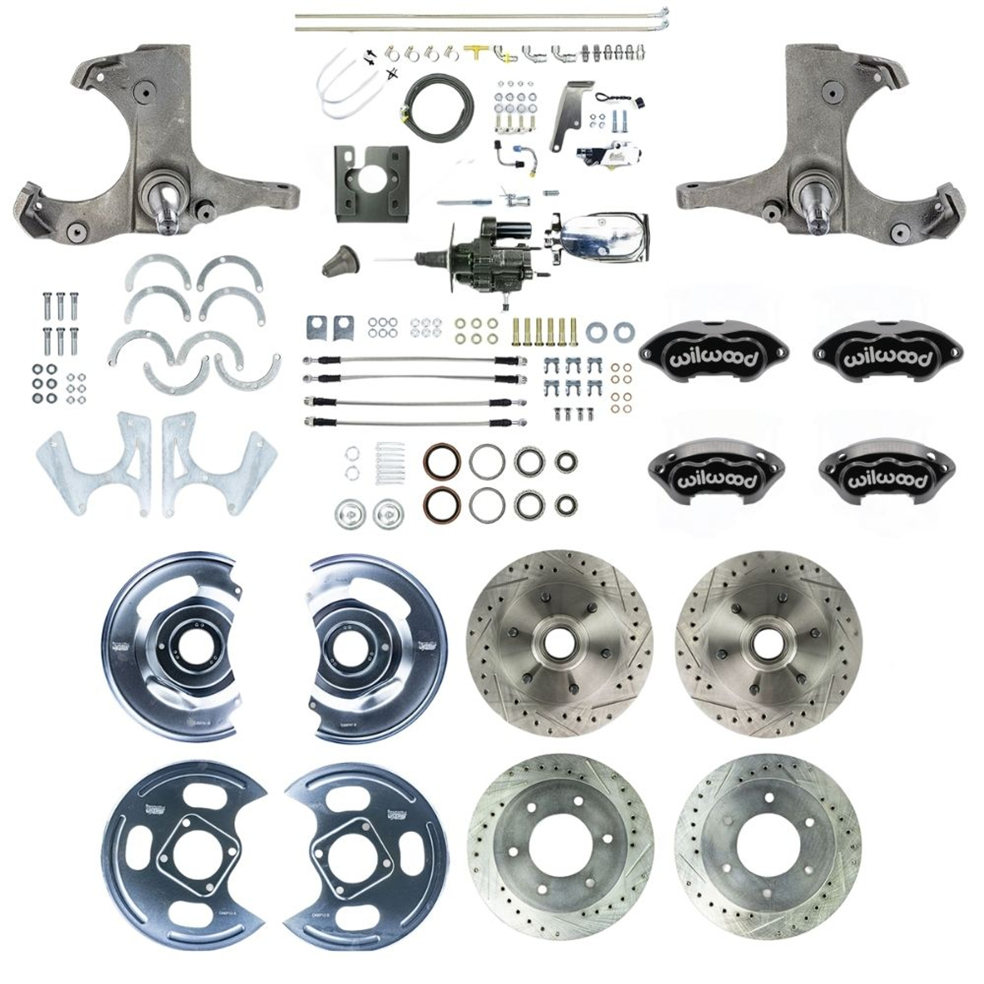 The Right Stuff 1967-70 GM Truck 2WD, Hydraulic assist 4-Wheel Disc Kit, Black Wilwood Calipers - (THB6756BXP)