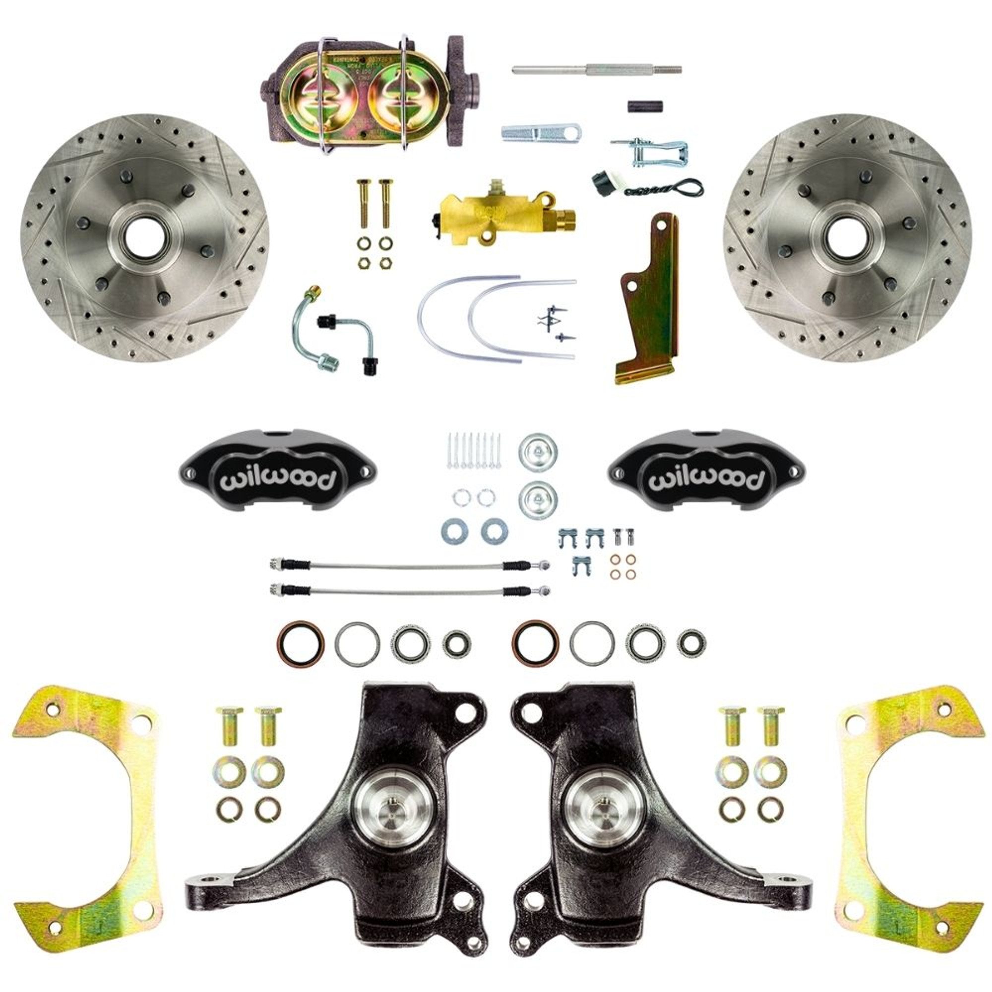 The Right Stuff 1960-62 Chevy/GMC Truck 2" Drop, Std Front Disc Brake Conv, Blk Wilwood Calipers - (TSD6016DBP)