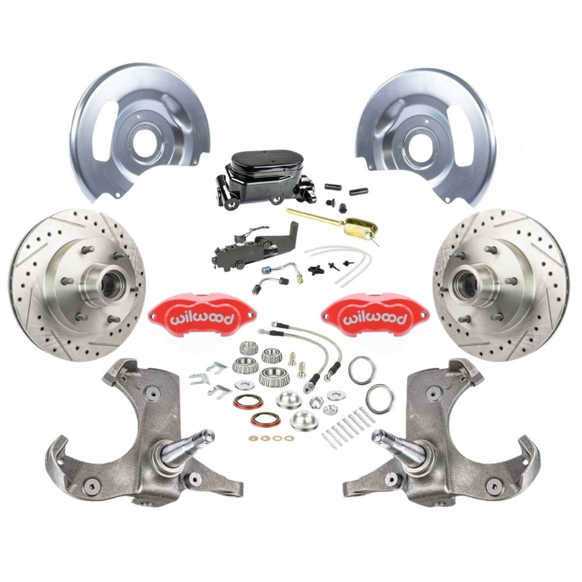 The Right Stuff 63-70 Chevy/GMC Truck & Sub Std Front Disc Brake Kit, Red Wilwood Calipers 6 Lug - (TSD6316ZYP)