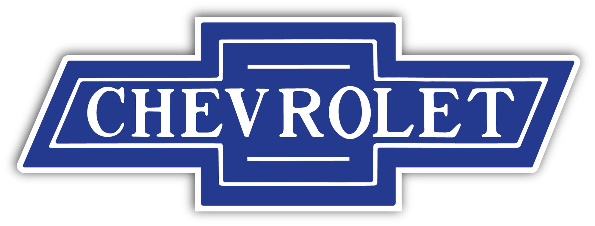 Trim Parts 1947-87 White on Blue "Chevrolet" Bowtie - 7" - (TPG-9124)