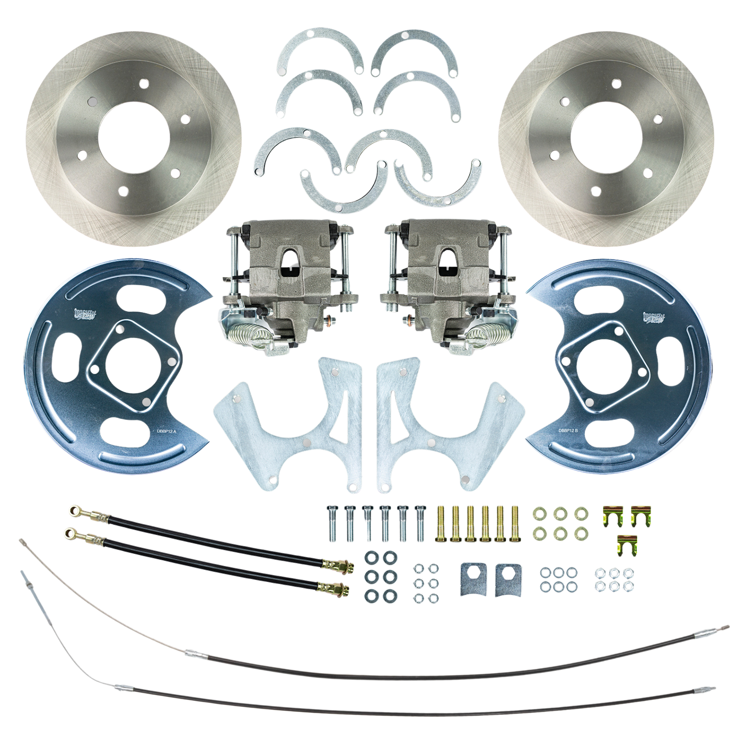 1973-1987 Chevy/GMC Truck Rear Disc Brake Conversion Kit, with Backing Plates and E-brake Cables, 6 Lug