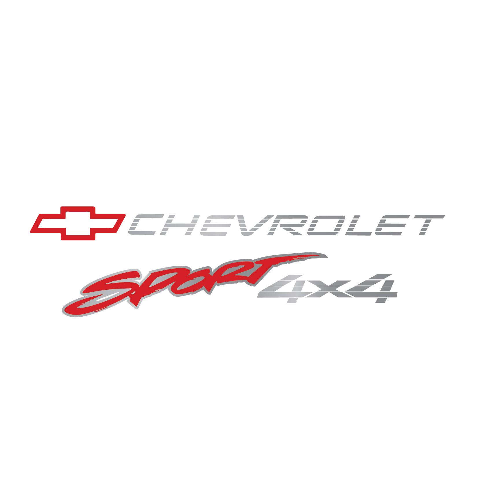 Trim Parts 1992 Chevy Sport 4x4  Graphic Decal, Silver with Red "Sport" and Bowtie - (TPG-9135)