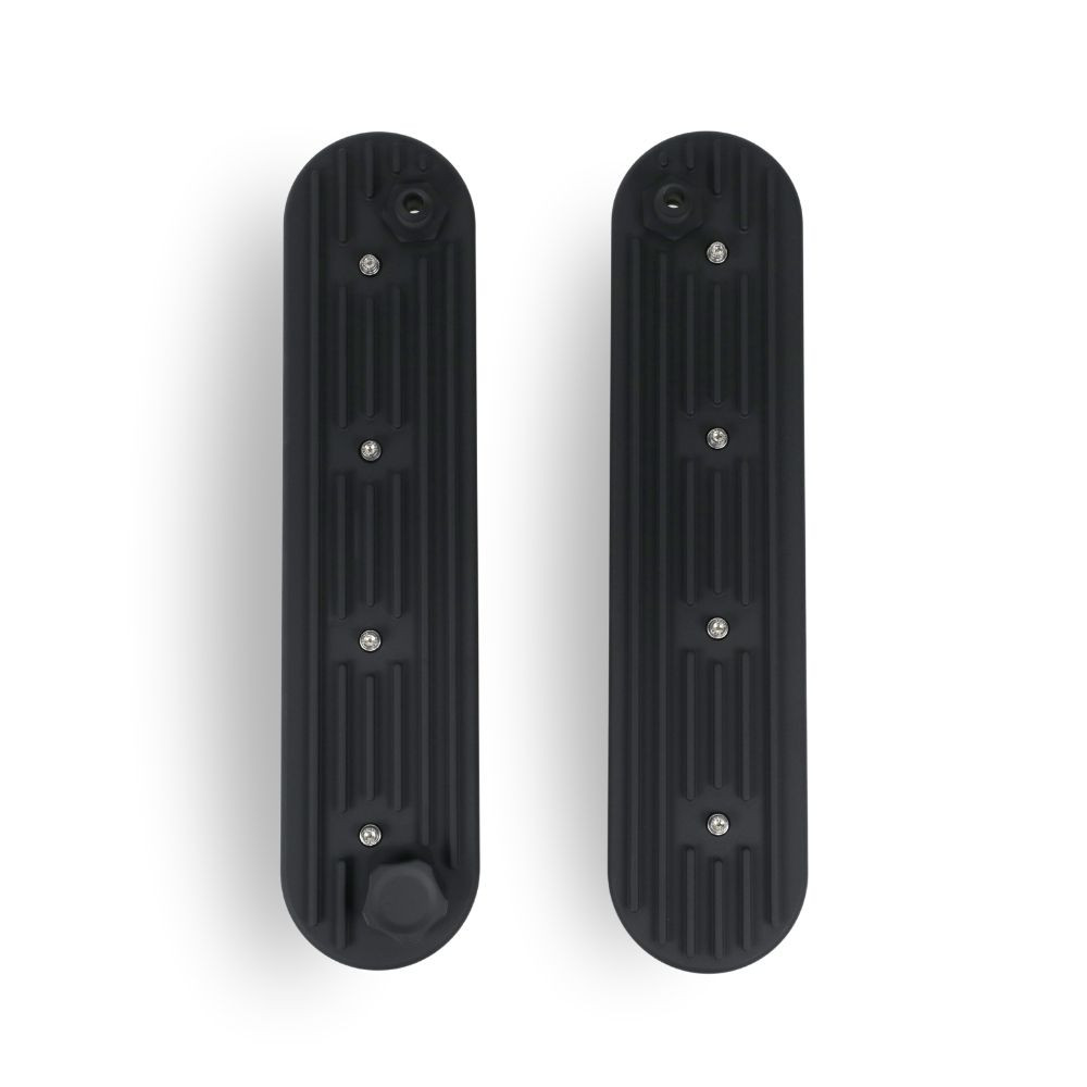 The Right Stuff Detailing Gen III/Gen IV LS Valve Cover Kit, 10AN Breather Fittings, Finned top, Black - (LSVALCF-B-K)