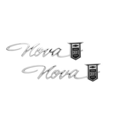 Trim Parts 1965 Chevrolet Chevy II/Nova Rear Quarter "Nova Chevy II" Emblem, Pair - 3030