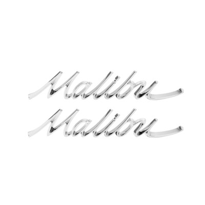 Trim Parts 1966-1967 Chevrolet Chevelle Rear Quarter "Malibu" Emblem W/Fasteners, Pair - (4325)