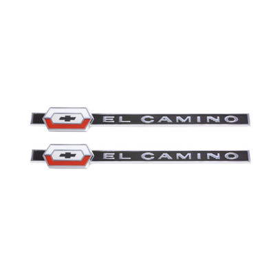 Trim Parts 1964 Chevrolet El Camino Rear Quarter "El Camino" Emblem W/Fasteners, Pair - (4815)