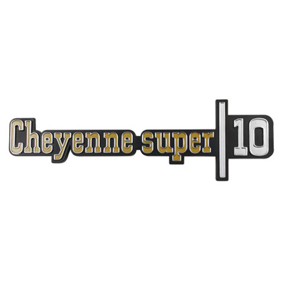 Trim Parts 1973-1976 Chevrolet Truck Front Fender “Cheyenne Super 10” Emblem, Pair - (9775)