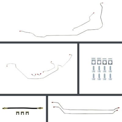 The Right Stuff 64-67 Chevelle Conv. Front Disc Rear Drum Conversion Stainless Brake Line Kit - (CSM64C2)