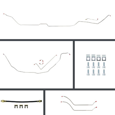 The Right Stuff 69-72 Chevelle 4-Wheel Disc Conversion Stainless Steel Brake Line Kit - (CSM69H4)