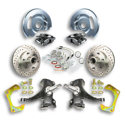 The Right Stuff 60-62 GM Truck/Sub, 2WD, 2" Drop At The Wheel Disc Brake Blk Calipers 6x5.5 - (TWK6016DB)