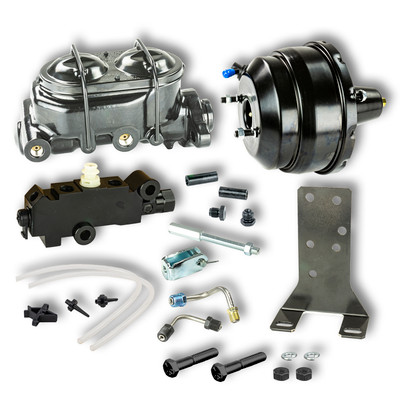 The Right Stuff Black Booster & Master Cylinder Combination Kit, Bottom Mounted Valve Disc/Drum - (B85311871B)