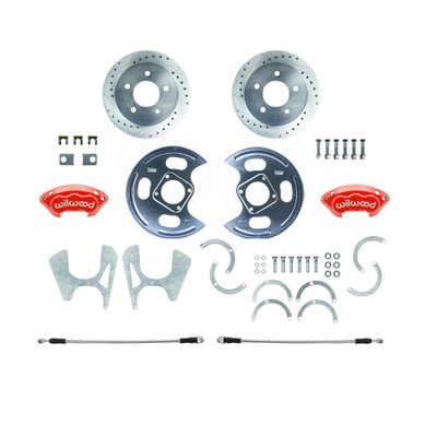 The Right Stuff 1973-1987 Chevy Truck Rear Disc Brake Conversion Kit, with Red Wilwood Calipers - (TRD4845ZP)