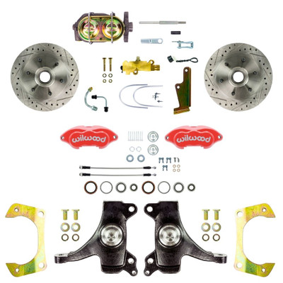 The Right Stuff 60-62 GM Truck 2" Drop, Standard Front Disc Brake Conv Kit, Red Wilwood Calipers - (TSD6016DZP)