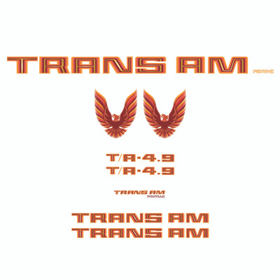 Trim Parts 1980 Pontiac Firebird Trans Am Full Vinyl Decal Kit without Hood Bird - Red - (TPG-6287)