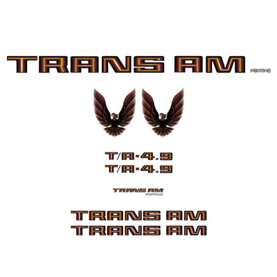 Trim Parts 1980 Pontiac Firebird Trans Am Full Vinyl Decal Kit without Hood Bird - Burgundy - (TPG-6289)
