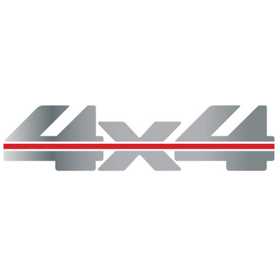 Trim Parts 1988-2000 Chevy/GMC Truck 4x4 Decal, Light Gray with Red Stripe - Pair - (TPG-9006)