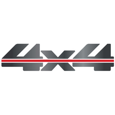 Trim Parts 1988-2000 Chevy/GMC Truck 4x4 Decal, Dark Gray with Red Stripe - Pair - (TPG-9007)