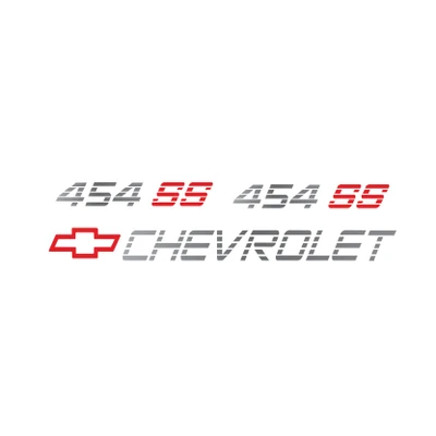 Trim Parts 1990-91 Chevy 454 SS Graphic Decals, Silver with Red SS and Bowtie - (TPG-9134)
