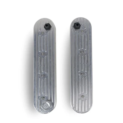 The Right Stuff Detailing Gen III/Gen IV LS Valve Cover Kit, 12AN Breather Fittings, Finned Top, Natural - (LSVALCF2-K)