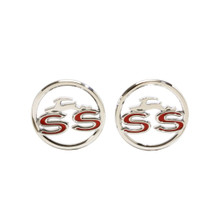 Trim Parts 1963 Chevrolet Impala Rear Quarter Panel "SS" Emblem W/Fasteners, Pair - (2252)