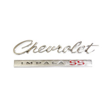 Trim Parts 1966 Chevrolet Impala 2-Piece "Chevrolet Impala SS" Trunk Emblem - (2568)