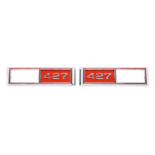 Trim Parts 1968 Chevelle/El Camino Front Marker Light Red "427" Bezel W/Fasteners, Pair - (4524A)