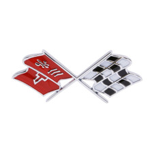Trim Parts 1968-1972 Chevrolet Corvette Front "X-Flag" Emblem W/Fasteners, Each - (5955)
