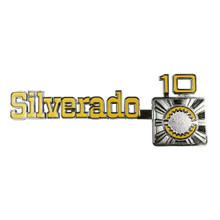 Trim Parts 1975-80 Chevrolet C/K10 Front Fender "Silverado 10" Emblems W/Fasteners, Pair - (9902)