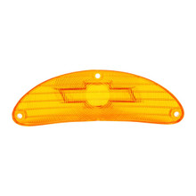 Trim Parts 1955 Chevrolet Full Size Cars Amber Parking Light Lens W/Chrome Bowtie, Pair - (A1026C)