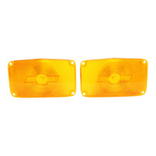 Trim Parts 1956 Chevrolet Full Size Cars Amber Parking Light Lens W/Bowtie, Pair - (A1386)