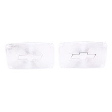 Trim Parts 1956 Chevrolet Full Size Cars Clear Parking Light Lens W/Chrome Bowtie, Pair - (A1387C)