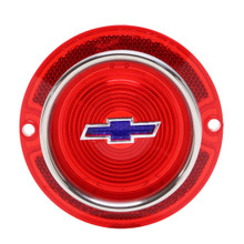 Trim Parts 1963 Chevrolet Impala Red Tail Light Lens W/Blue Bowtie & Trim, Each - (A2250G)