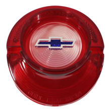 Trim Parts 1964 Chevrolet Full Size Car Red Back Up Light Lens W/Blue Bowtie W/O Trim, Each - (A2360F)