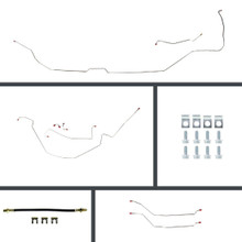 The Right Stuff 64-67 Chevelle Power 4-Wheel Disc Conversion Stainless Steel Brake Line Kit - (CSP64H4)