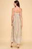 BEIGE STRIPE MIDI DRESS