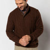 DUCK HEAD HAINES 1/4 ZIP CABLE KNIT SWEATER
